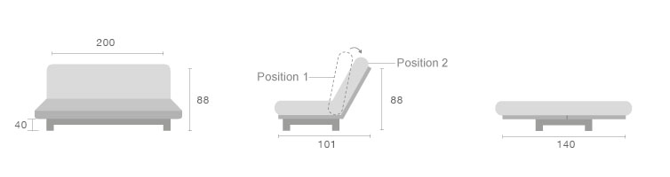 Futonsofa EINS aus Lindenholz - unbehandelt oder geölt